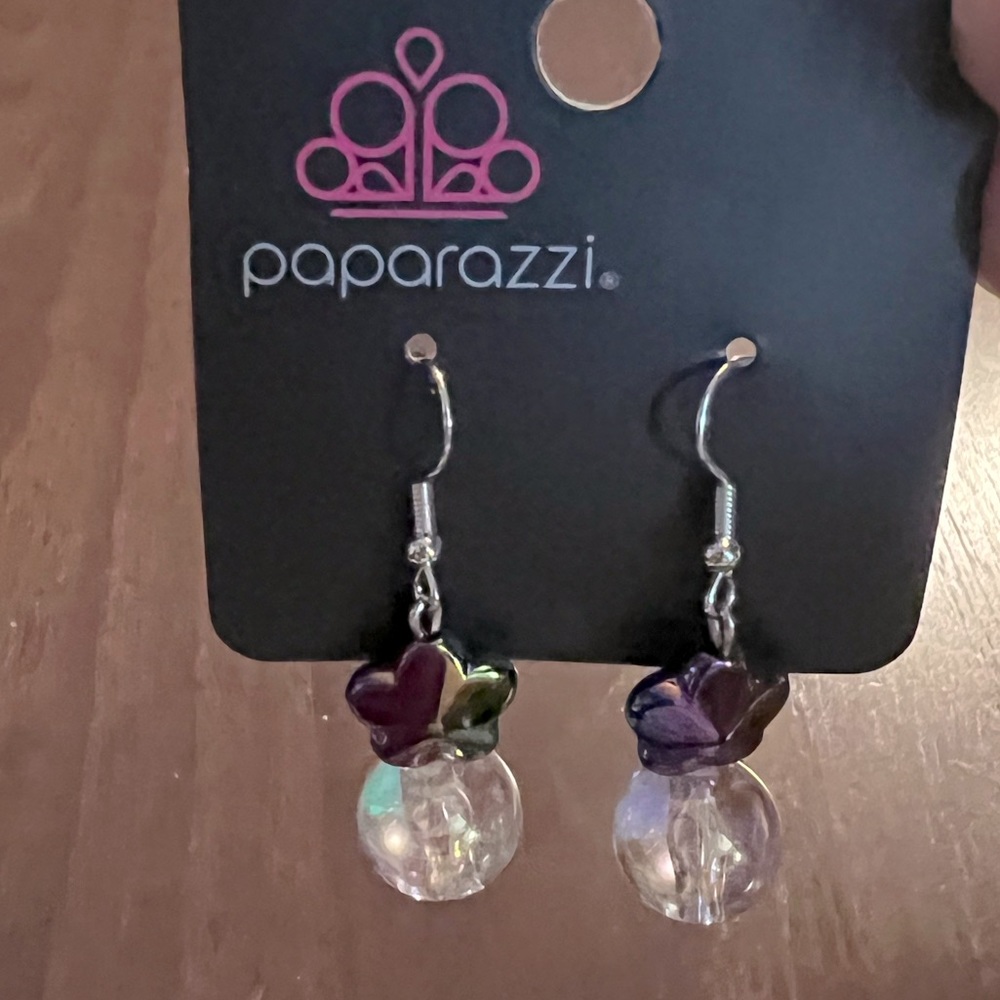NWT Paparazzi Iridescent Flower Dangle Earrings